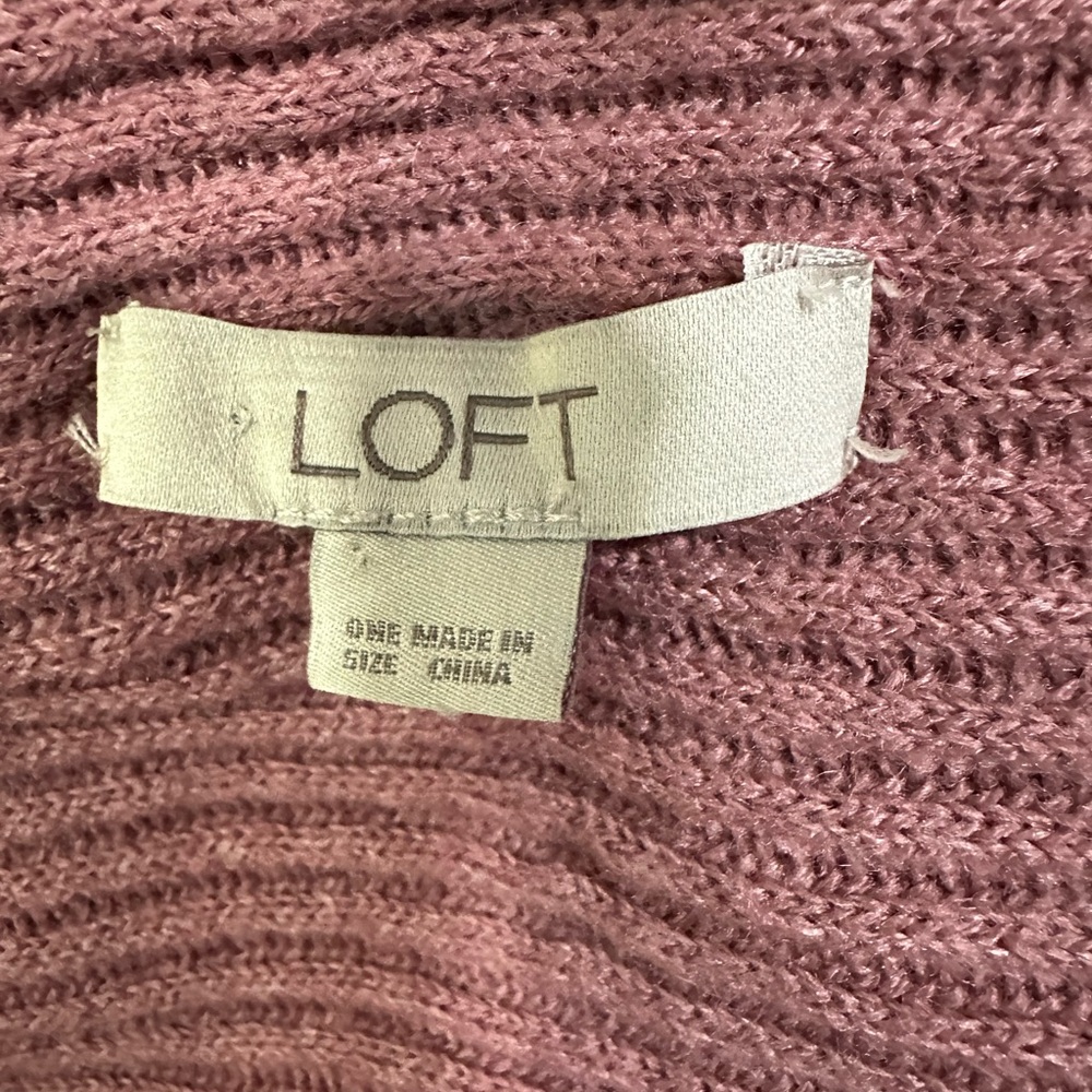 LOFT Mauve Open Front Sweater Vest One Size - Picture 4 of 5